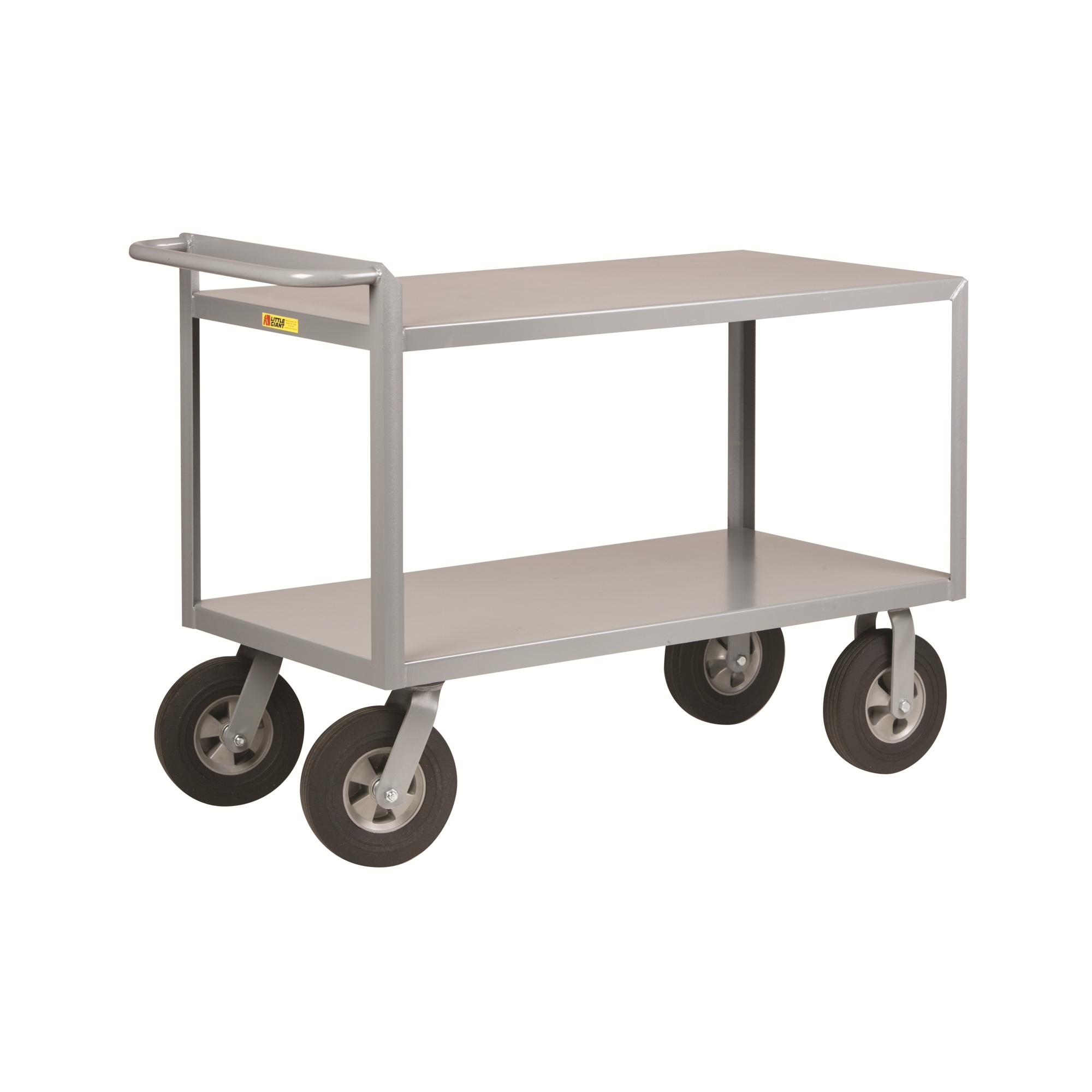 Little Giant Cushion-Load Shelf Truck - 24in. x 36in., 1500-Lb. Capacity, 2 Shelves, Carbon Steel, Model# G-2436-10SR